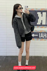 Long Sleeve Classic Cropped Baseball Jacket