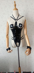 Women Open Back Bodysuit Sexy HubLai Bondage Lingerie Teddy Fetish