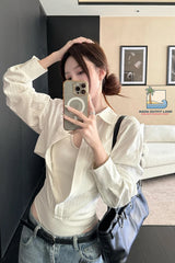 Long Sleeve Striped Blouse Sexy Slim Bodysuit