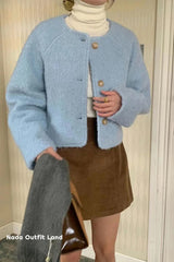 Vintage Wool Blends Elegant Short Jacket
