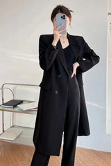 Long Sleeve Elegant Midi Blazer Office Jacket