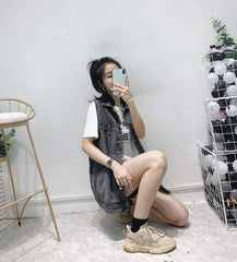 Loose Sleeveless Denim Vest Jacket