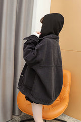 Loose Casual Hooded Denim Jackets