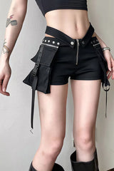 Hip Hop Extended Buckle Pockets Shorts