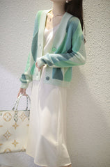 Casual Cute Colors Cardigan Sweater