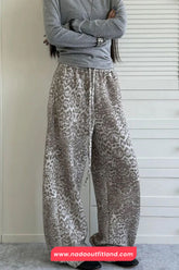 Lace Waist Hip Hop Leopard Pattern Long Sweatpants