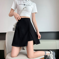 High Waist A-Line Split Mini Skirts