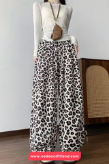 Loose Vintage Hip Hop Leopard Patten Wide Leg Pants
