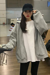 Long Sleeve Zipper Up Casual Hoodie
