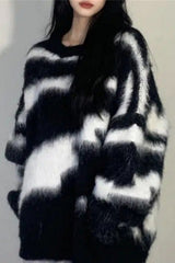 Loose Striped O-Neck Sweater