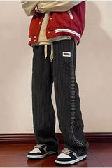Loose Side Pattern Corduroy Men Pants