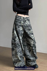 Loose Camouflage Style Cargo Pocket Pants