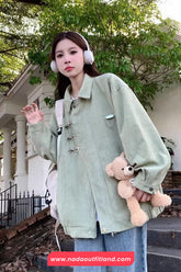 Loose Pins Buckle Buttons Style Streetwear Jacket