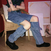High Waist Loose Detachable Jeans Pants
