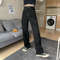 High Waist Wide Leg Black Jeans Pants