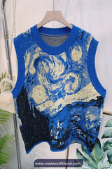 Loose Legendary Painting Sleeveless Vest Sweater