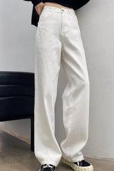 High Waist Casual White Jeans Pants