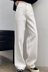 High Waist Casual White Jeans Pants