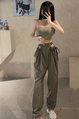 Rope Waist Casual Jogger Sweatpants