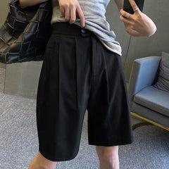 High Waist Loose Straight Office Shorts Pants