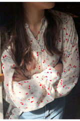 Sweet Floral Loose Blouse Shirt