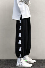 Cute Bear Side Printed Jogging Sweatpants