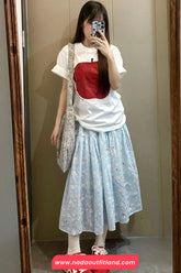 High Waist A-Line Floral Pattern Casual Skirts