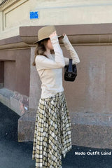 High Waist Irregular A-Line Casual Plaid Skirts