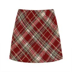 Classic Woolen Plaid Mini Skirts
