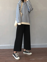 Casual Wide Leg Ankle Length Loose Pants