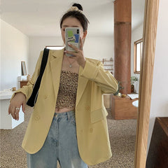 Loose Simple Notched Blazer Jacket