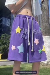 Loose Stars Pattern Printed Homewear Shorts