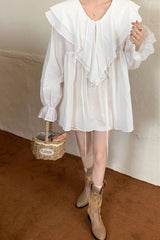 Loose Sun Proof Transparent Ruffled Blouse Shirt