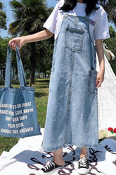 Long Sleeveless Loose Denim Outwear Dress
