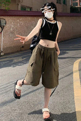 Loose Big Pockets Vintage Shorts Pants
