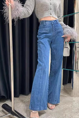 Big Bow Ruffles Design Loose Jeans Pants