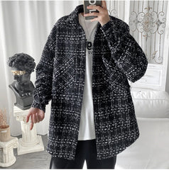 Long Sleeve Loose Casual Plaid Men Shirt