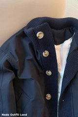 Loose Stand Collar Winter Button Coat Jacket