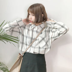 Loose Oversize Casual Plaid Shirt