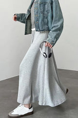 High Waist Elegant Grey Colors A-Line Skirts