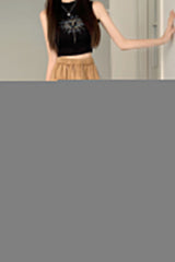 High Waist Front Pockets Long Slit Skirts