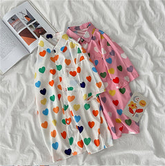Love Full Printed Casual Blouse Shirt