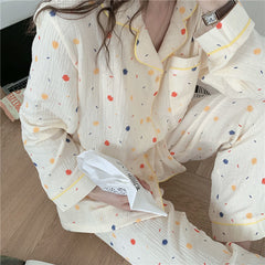 Dot Colorful Colors Pattern Sleepwear Pajamas Set