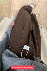 Retro Loose Coffee Colors Denim Pants