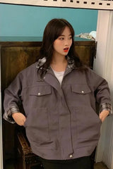 Long Sleeve Plaid Adjustable Padded Jacket