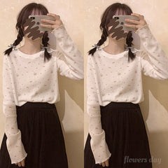 Retro Florals Casual Slim Sweater