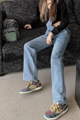 Casual Irregular Design Denim Jumpsuits