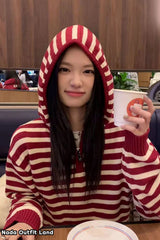 Vintage Striped Hooded Knitted Sweater