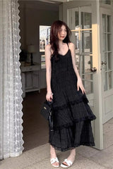 Vintage Elegant Lace Ruffled Style Long Dress