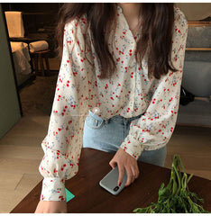 Sweet Floral Loose Blouse Shirt